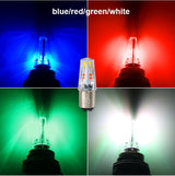 Pack of 2 – Headlight &amp; Backlight Bulb | Yellow/White Beam + Red/Blue Flasher | Universal for All Bikes