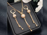 Zircon style jewellery combo set round shape with white stones Pendant ball necklaces with beautifull Earring