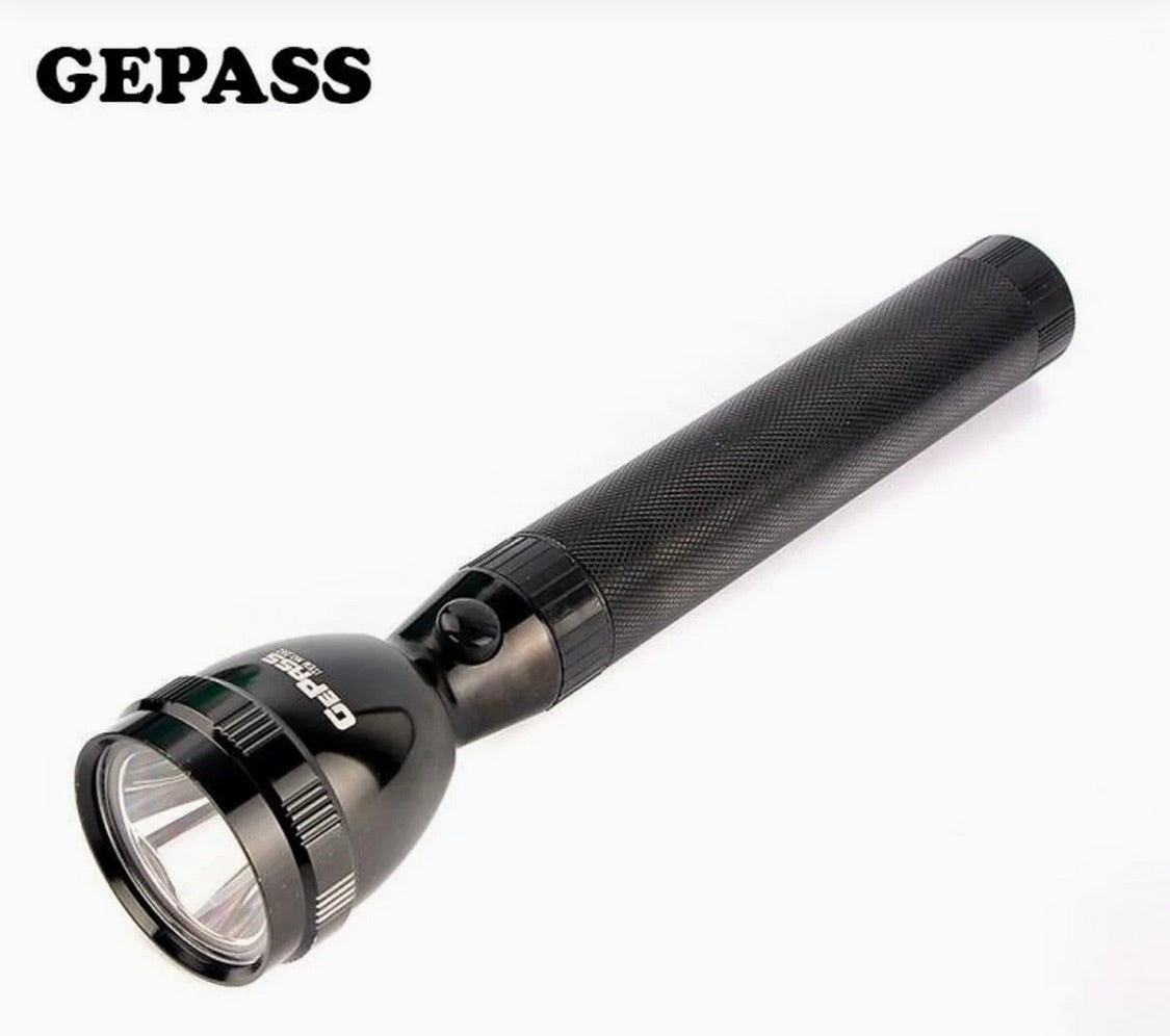 NEW EMERGENCY GePass Rechargeable LED Flashlight, 100,000 Hours of LED Life, Long Range Beam, CREE LED, Outdoor and Indoor Lights, Bright Light, Camping Torch | GeePas RL 601