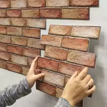 3D Imitation Brick Wall Stickers 30cmX30cm DIY Removeable Self-adhesive Waterproof Wallpaper Living Room Kitchen Ar Decoration size 25x25 Bricks2