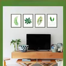 Botanical Frame Wall Decals - Custom Greenery Stickers for Dining & Bedroom size 50x70 sk7132