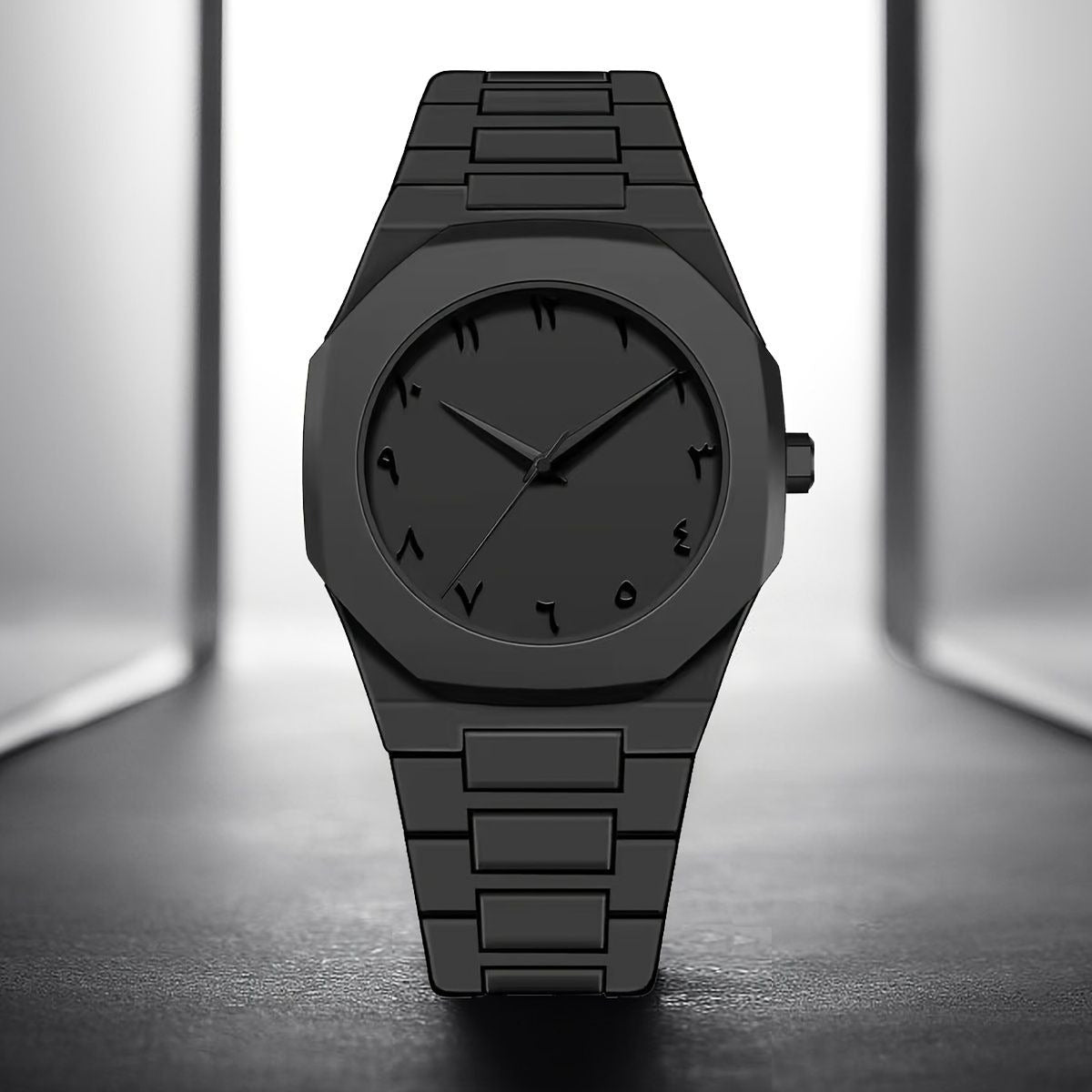 Full Black Aura Quartz Analog Watch – Lightweight Premium Design for Men & Boys (Without Box)