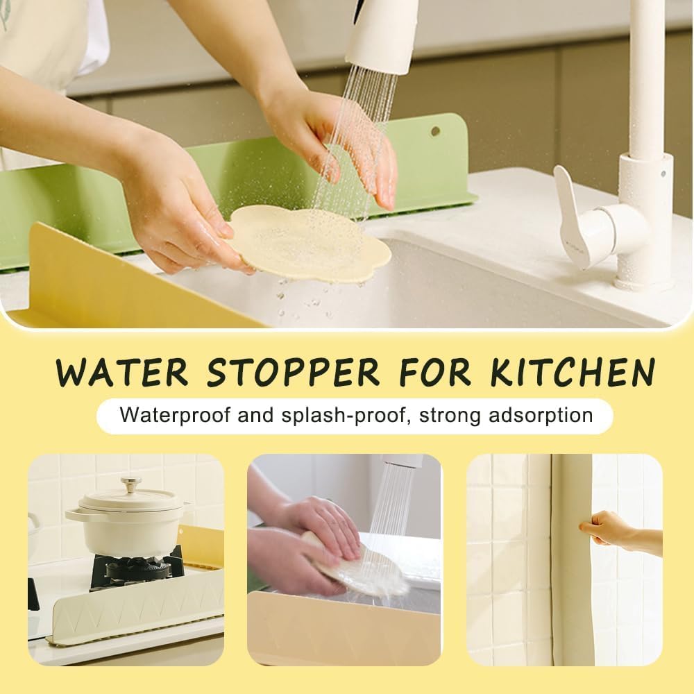 Silicone Sink Splash Guard Anti-Splash Faucet Protector, Water Baffle & Sink Splash Stopper for Kitchen and Bathroom