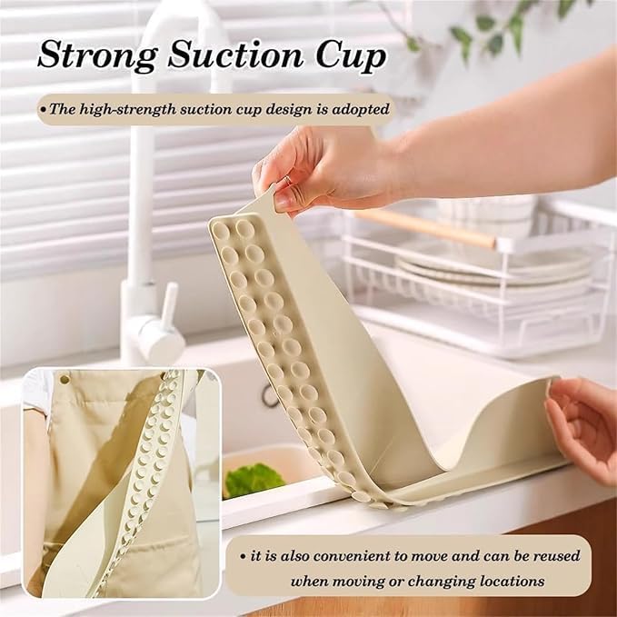 Silicone Sink Splash Guard Anti-Splash Faucet Protector, Water Baffle & Sink Splash Stopper for Kitchen and Bathroom