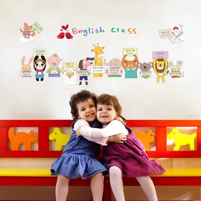 English Class Cartoon Wall Sticker size 45x60 sk6058