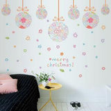 The new environmentally friendly PVC removable glass Christmas ball lob window dressing mall restaurant sticker SK9071