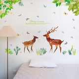 Sk9176 Green Nature Deer Wall Sticker