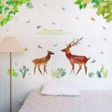 Sk9176 Green Nature Deer Wall Sticker