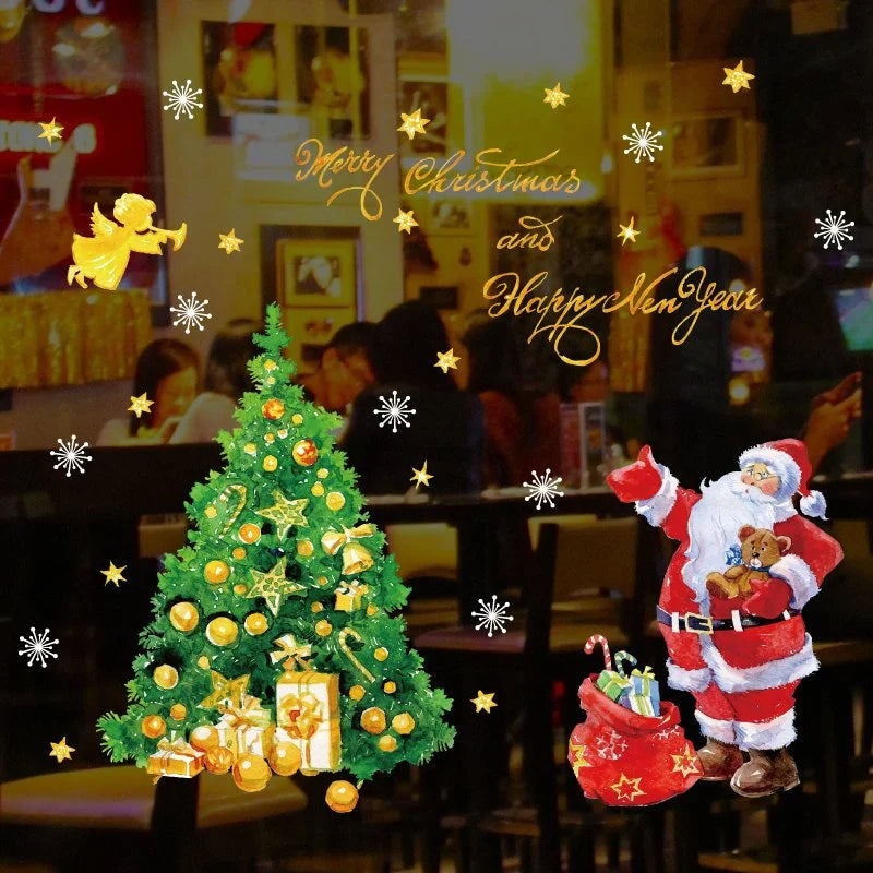 Sk9243 Merry Christmas Tree Wall Sticker