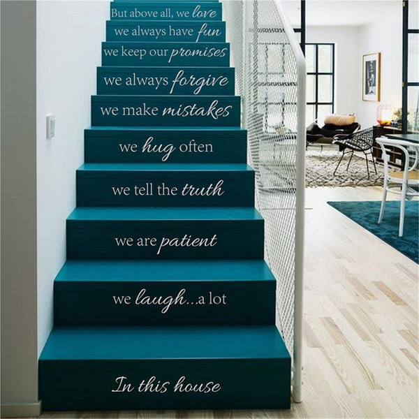 Stairs Stickers Staircase Riser Decor Decal Inspired Staircase Sticker Family Quote Motivational Decal 639Q