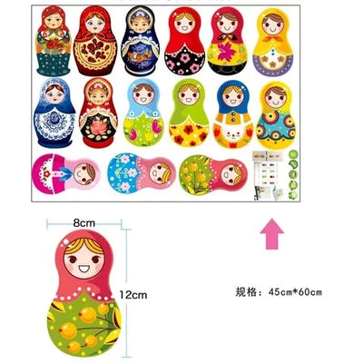Russian Matryoshka Dolls Wall Stickers size 45x60 ay627