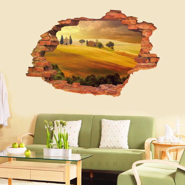 3D three-dimensional forest landscape wall decoration painting