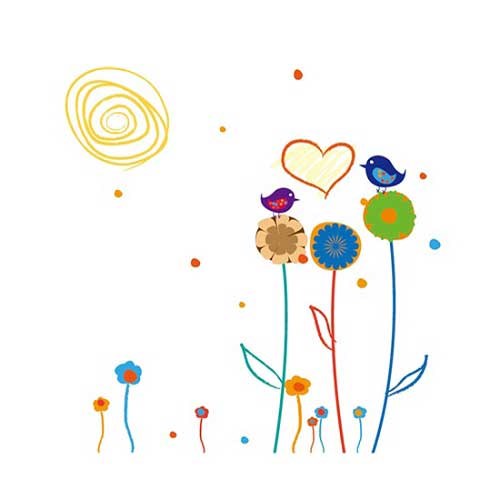 TipTop Wall Stickers Spring Flowers Print size 50x70 ay990