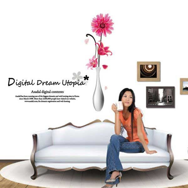 TipTop Wallstickers Letters and Vase Design Home Decorations size 50x70 dm570032