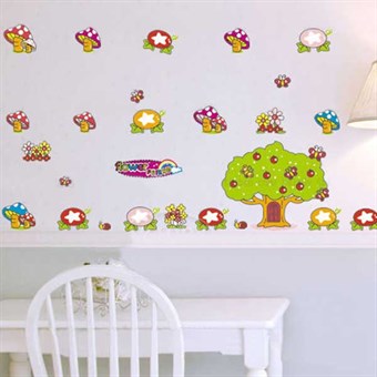 TipTop Wall Stickers Cartoon Tree & Mushroom Design 30x50cm dm35-0024