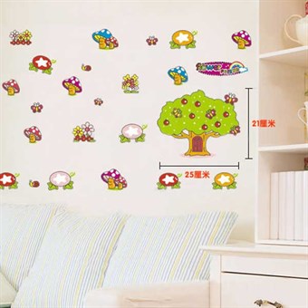 TipTop Wall Stickers Cartoon Tree & Mushroom Design 30x50cm dm35-0024