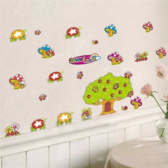 TipTop Wall Stickers Cartoon Tree & Mushroom Design 30x50cm dm35-0024