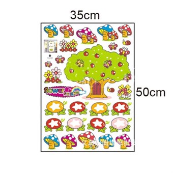 TipTop Wall Stickers Cartoon Tree & Mushroom Design 30x50cm dm35-0024
