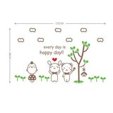 TipTop Wall Stickers Cute Cartoon Animals Tree Pattern size 50x70 dm570123