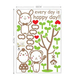 TipTop Wall Stickers Cute Cartoon Animals Tree Pattern size 50x70 dm570123