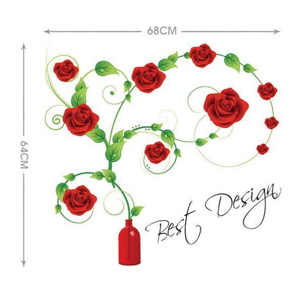 TipTop Wallstickers (Blooming Rose) size 50x70 dm570038