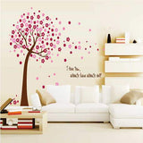 xl8047a  Removable Romantic Pink Peach Tree Wall Stickers Bedroom Living Room Sofa Entrance Decorations Environmentally Friendly Wall Sticker