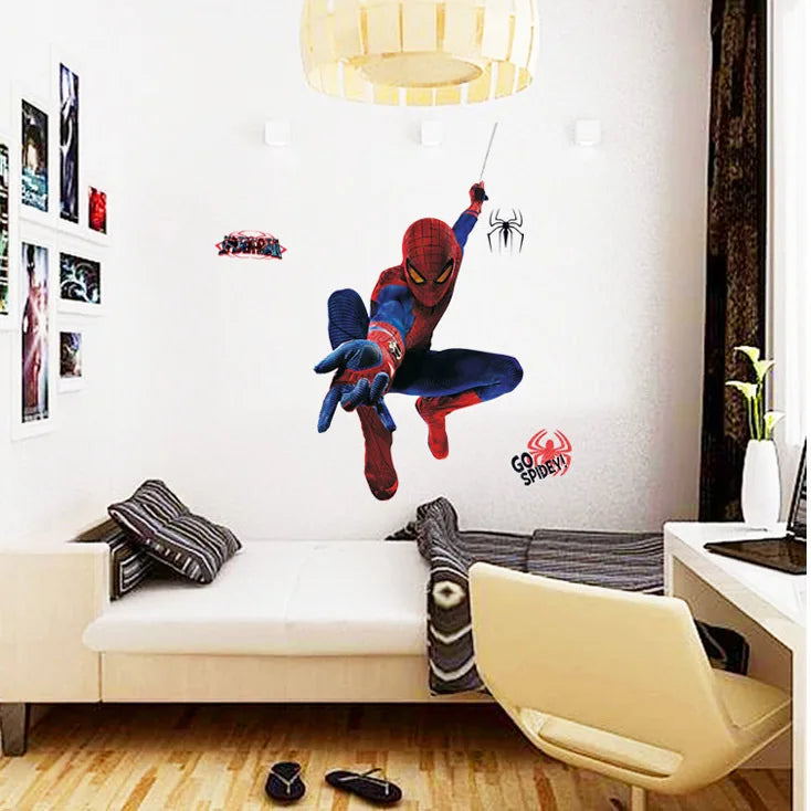The Brave Spider Man Design Wall Stickers size 60x90 mj8001