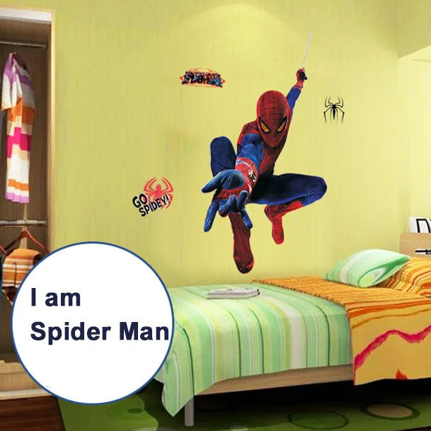 The Brave Spider Man Design Wall Stickers size 60x90 mj8001