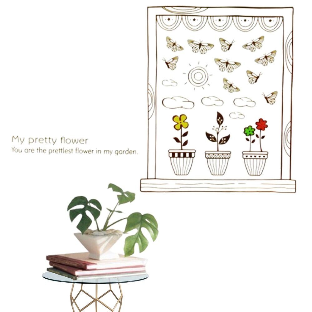 Wall Art Seamless Wall Stickers for Windowsills and Potted Plants - In Stock, Interior Design, Won't Damage Walls, Creative DIY Exhibition Decorations, Living Room Renovation size 50x70 ay7009