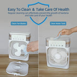 Portable Air Conditioner Fan USB Electric Fan with LED Night Light, Fine Mist Water, and Humidifier Function | Led Night Light Water Mist (Random Color) - 10 Inches