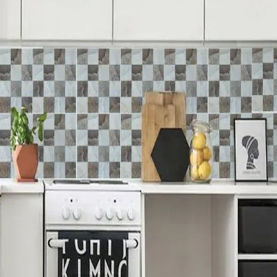 DIY Kitchen Bathroom Bathroom Simulation Wall Tile Waterproof Wallpaper, Peel and Stick Tile Backsplash Wall Tiles 8"x8" (6 Sheets) JM706 Floor /tile Stickers