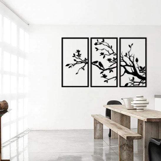 Tree Branches 3 Panels Tree of Life Interior Decor