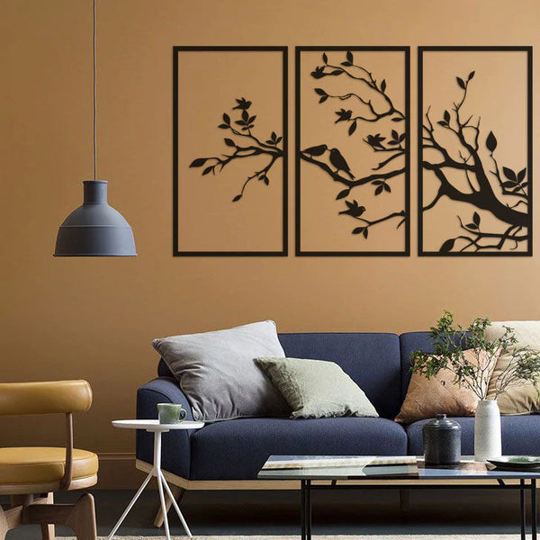 Tree Branches 3 Panels Tree of Life Interior Decor