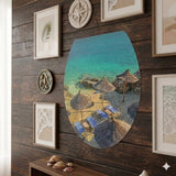 Beach Paradise Wall Sticker – Tropical Ocean View Decal jm917 size 33x37cm