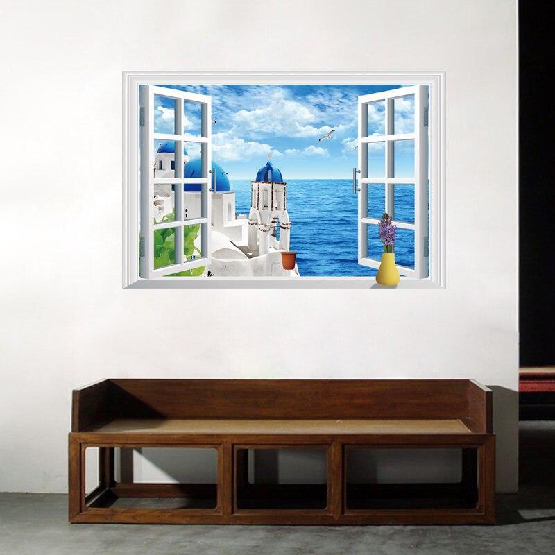 xl8022a window wall stickers removable wall stickers living room sofa backdrop bedroom decorative painting landscapes