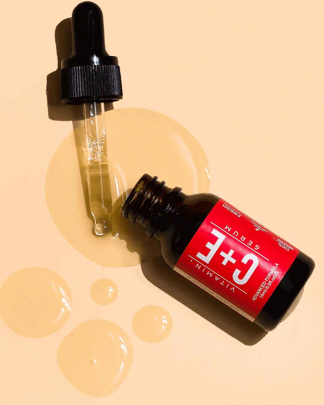 Nirvana Botanics Vitamin C + E Serum - 15ml | ANTI ACNE &amp; GLOWING SERUM VITAMIN C + E