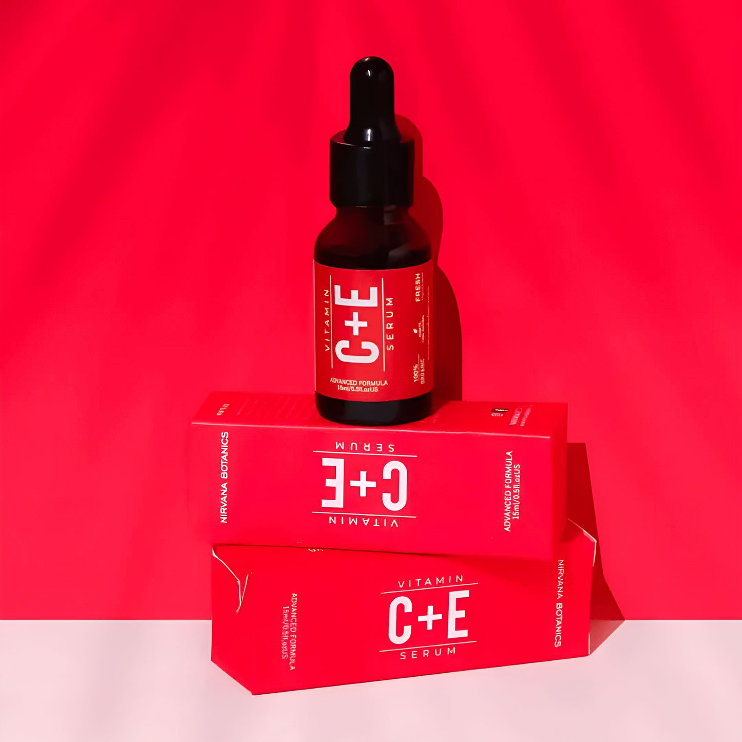 Nirvana Botanics Vitamin C + E Serum - 15ml | ANTI ACNE &amp; GLOWING SERUM VITAMIN C + E