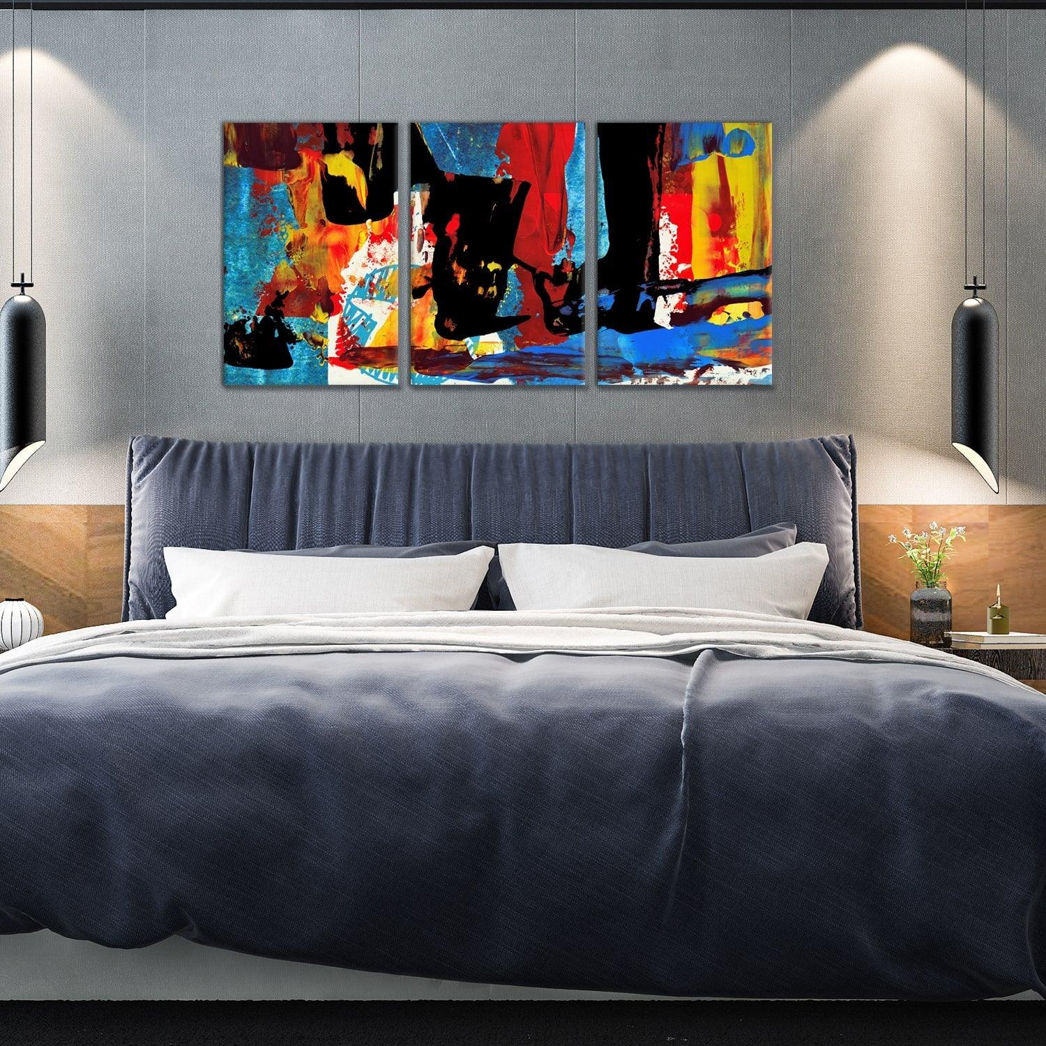 3D  Wall Art Panels Frame Canvas painting Modern Wall Art SET OF 3