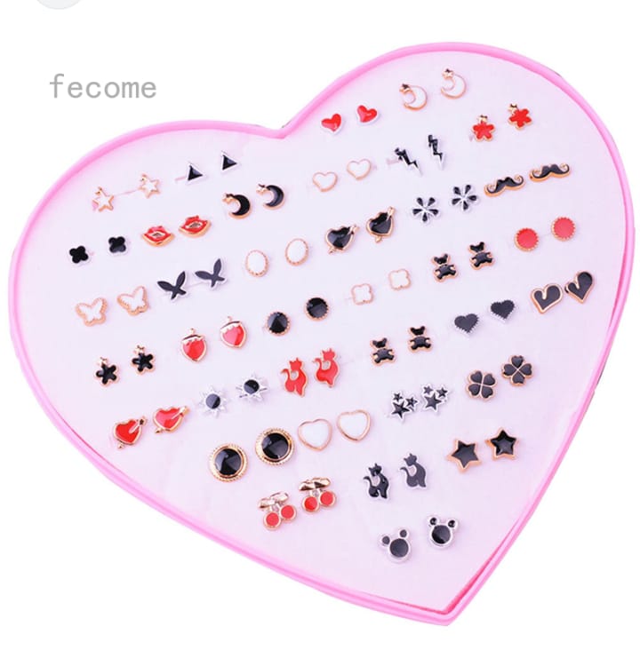 36 Pairs Of Random Beautiful studs  Silicon Back  With Back Stopper