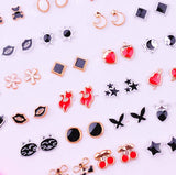 36 Pairs Of Random Beautiful studs  Silicon Back  With Back Stopper