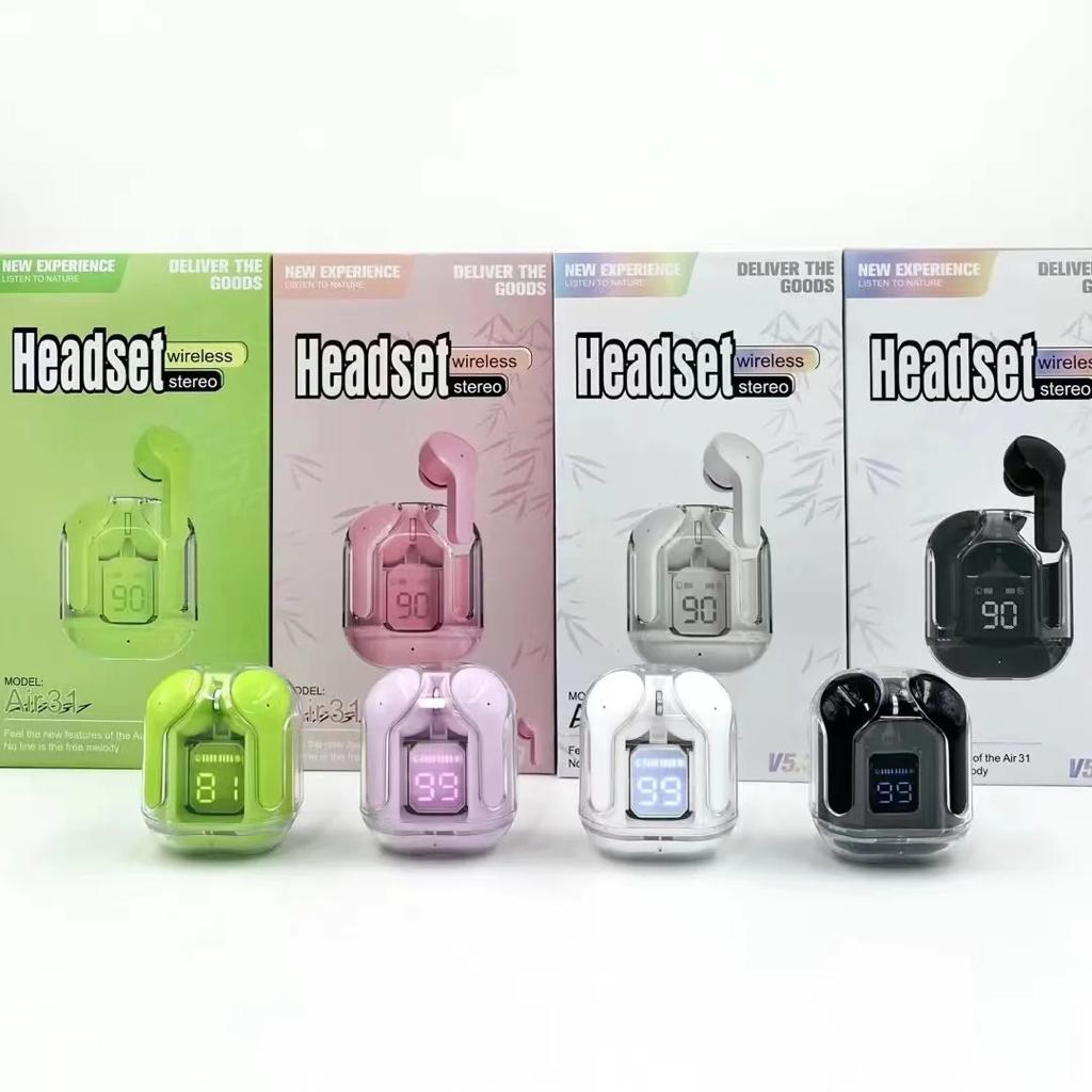 Air 31 Tws Transparent Earbuds Bluetooth 5.3v (random color )