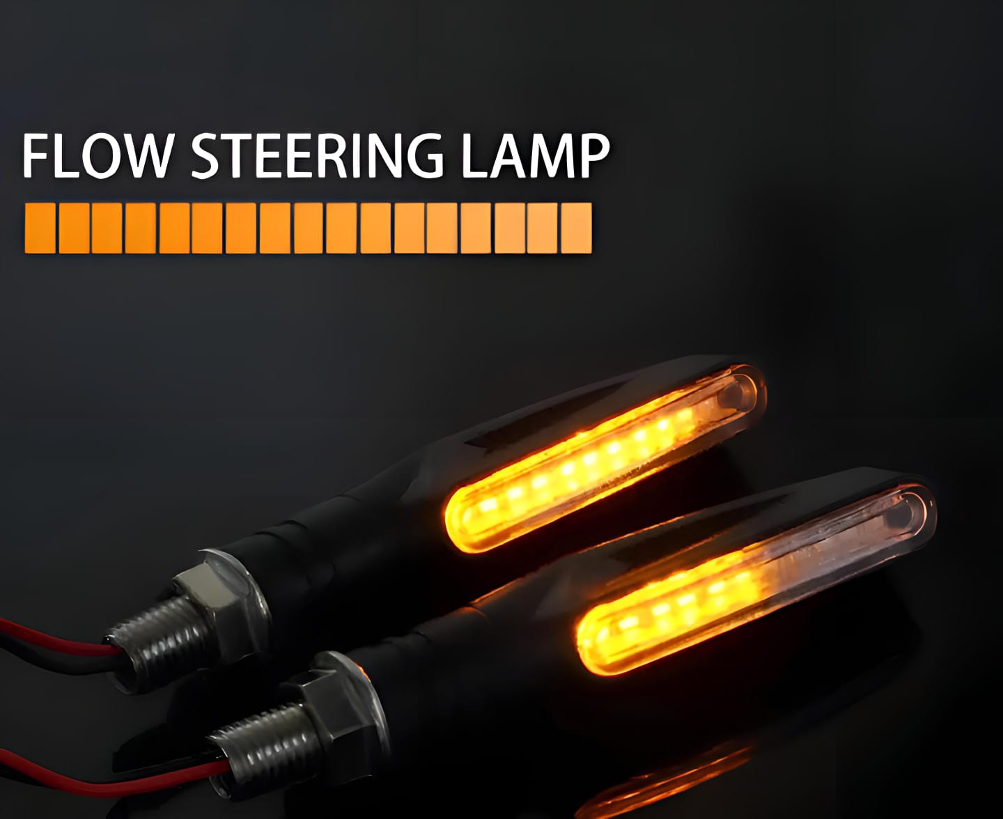 Pack of 1 pair(2pcs) - Audi Flow Style Led Motorcycle Turn Signals Indicator Amber Light