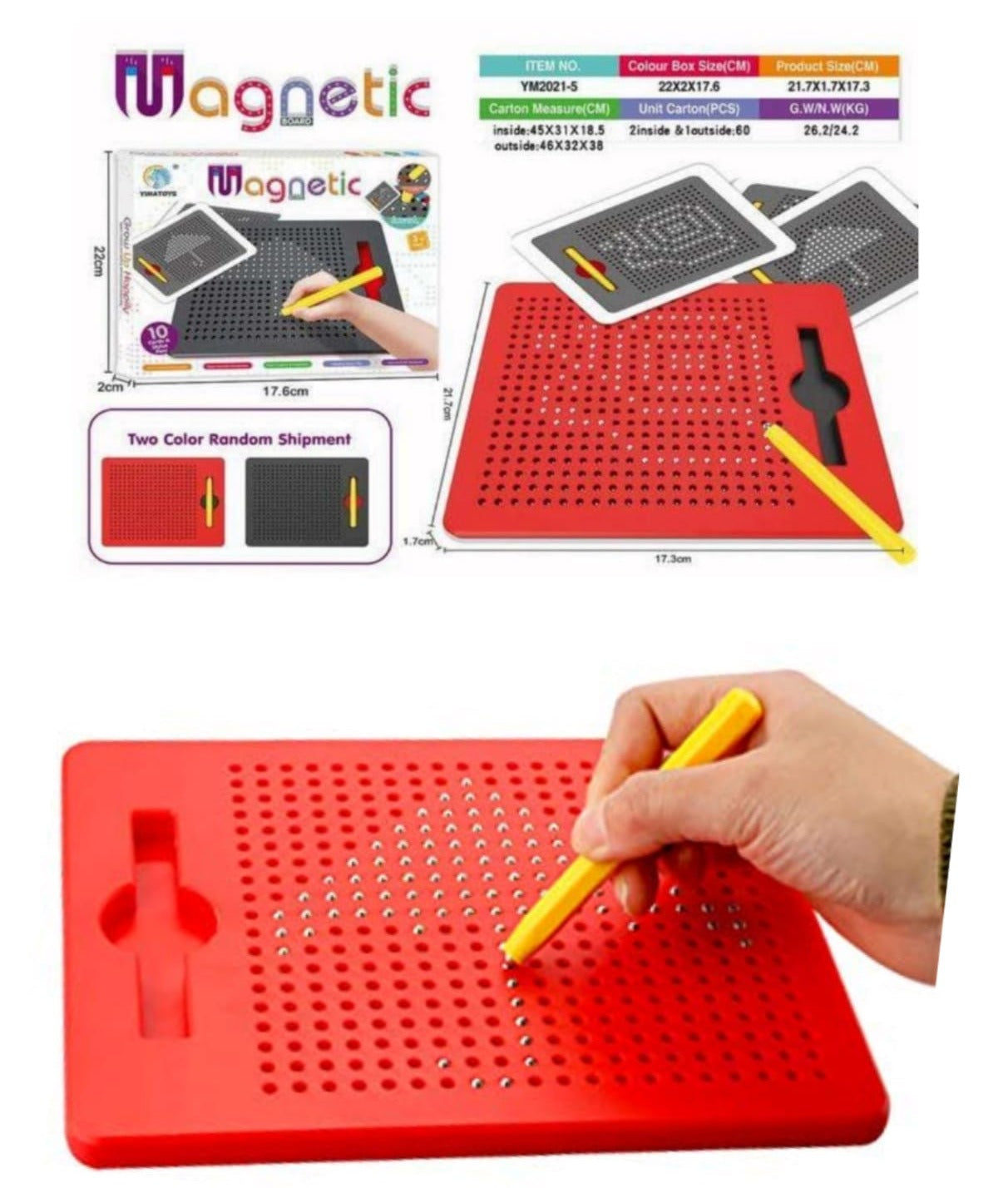 Magnetic Board With Writing for kids (random color)