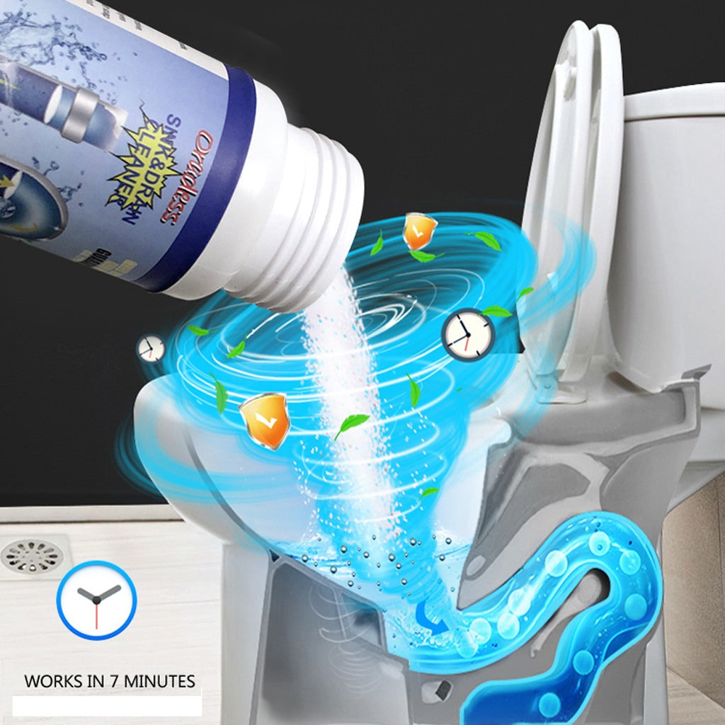 Powerful Toilet &amp; Sink Clog Remover Drain Cleaner Powder, Pipe Quick Foaming Pipeline Dredger Toilet Clogging Dredging Powder, Drain Pipe Dec-logger Pipeline Dredger - (100g)
