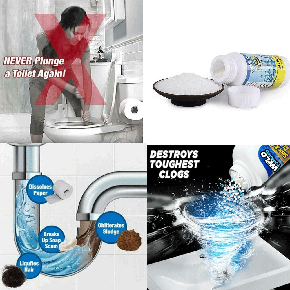 Powerful Toilet &amp; Sink Clog Remover Drain Cleaner Powder, Pipe Quick Foaming Pipeline Dredger Toilet Clogging Dredging Powder, Drain Pipe Dec-logger Pipeline Dredger - (100g)