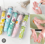 200 PCS Disposable Paper Soap with Portable Tube Bottle – Multi-Color Travel Soap Sheets for Hand Washing, Camping, and Outdoor Use
