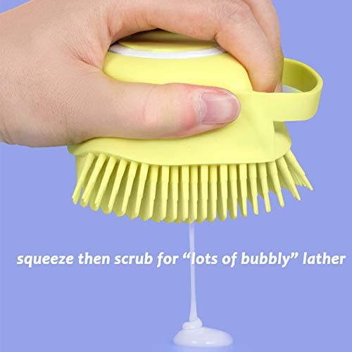 Silicone Bath and Body Shower Brush with Liquid Soap Dispenser (Random Color)