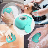 Silicone Bath and Body Shower Brush with Liquid Soap Dispenser (Random Color)