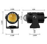 (2pcs) New Mini Driving Fog Light for All Motorcycle, Cars, Jeep(2pcs) Dual Function White-Yellow Lens Projectors Auxiliary Light 20w free button