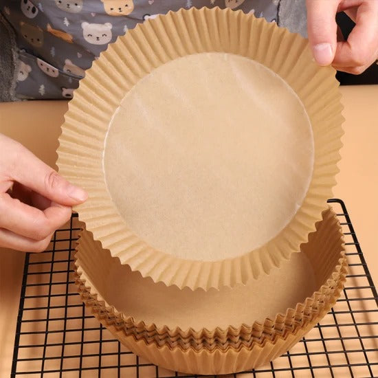 Air Fryer Disposable Paper Liner, 50 PCs Air Fryer Liners Round Non-Stick Air fryer Parchment Liners,Oil-proof,Water-Proof